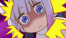 a cartoon character with a surprised look on her face .