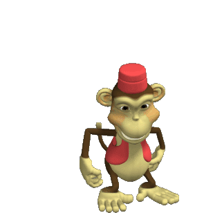 Jumping Monkey Hat Sticker - Jumping Monkey Hat 3d Stickers