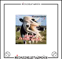 a picture of a cow that says happy fathers day
