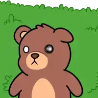 a cartoon of a teddy bear with a video icon on its eye