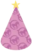 a pink party hat with a star on top of it