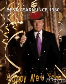 Trump Happy New Year GIF - Trump Happy New Year Confetti GIFs