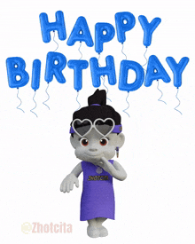 a cartoon character in a purple dress with the word shotcita on it