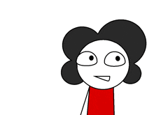 a cartoon of a woman holding a piece of cheese and a blue cloud