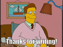 The Simpsons Troy Mcclure GIF - The Simpsons Troy Mcclure Thanks For Writing GIFs