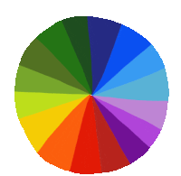 a rainbow colored circle with a green middle