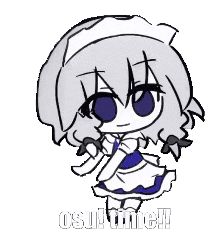 Osu Time Anime Touhou Sakuya Izayoi Cute Dance Sticker - Osu Time Anime Touhou Sakuya Izayoi Cute Dance Stickers