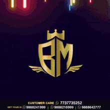 a logo for a company called bm with a crown on it