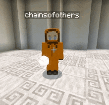 a minecraft character named chainsofothers is standing on a tiled floor