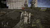 a screenshot of a video game shows a knight with a shield