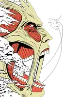 a drawing of a monster with a huge mouth and teeth