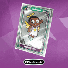 a card that says ambitious angel on it with a purple background