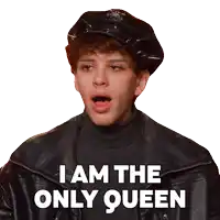 a man wearing a hat and a jacket says i am the only queen