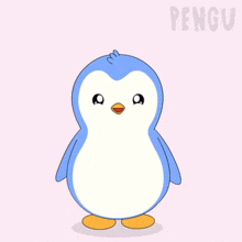 a penguin with the word yesss on the bottom
