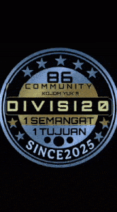a sticker that says 86 community kojom yuk division 1 semangat 1 tujuan since 2025