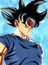 a close up of a cartoon character with a blue background