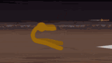 a cartoon drawing of a yellow stick figure with a white light behind him