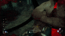 a screenshot of a video game shows a person being attacked by another person