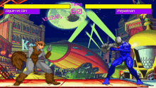 a video game with squirrel girl and pepsiman fighting each other