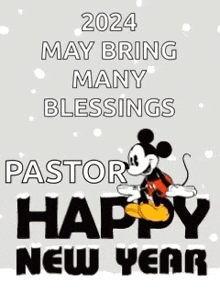 Happy New Year Snowing GIF - Happy New Year Snowing Mickey Mouse GIFs