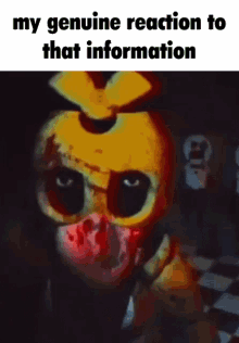 My Reaction To That Information Fnaf GIF