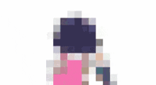 a cartoon of a girl holding a knife and another girl standing next to each other .
