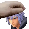 a pixel art of a person 's head with a blanket on it .