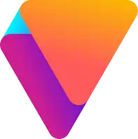a purple and orange triangle with a blue stripe on the bottom