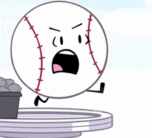 a cartoon drawing of a broken glass with a rock in the middle