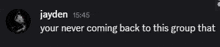 a screenshot of a text message from jayden