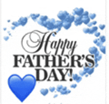 a happy father 's day card with blue hearts and a blue heart .