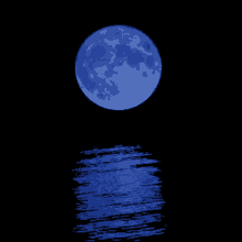 blue moon lake ocean moon night