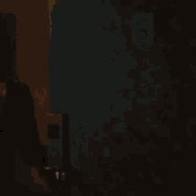 a close up of a woman 's face in a dark room with a blurry background .