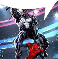 a comic book illustration of venom and spider-man fighting