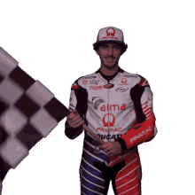 pecco bagnaia moto gp checkered flag racing flag flag waving