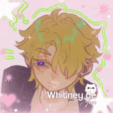 a drawing of a boy with the name whitney de juan