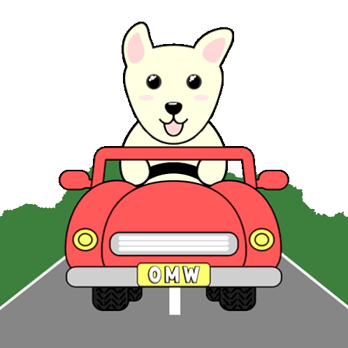 Omw On My Way Sticker - Omw On My Way Driving Dog Stickers