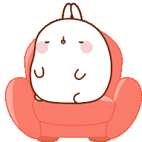 Lie Down Molang Sticker - Lie Down Molang Tired Stickers