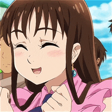 Daia Cheering And Smiling Happily With Her Eyes Closed GIF