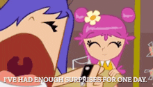 a cartoon character says i 've had enough surprises for one day ..