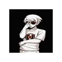 a pixel art drawing of a girl wearing a white shirt with a pink cat on it covering her face .
