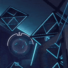 a person in a blue suit is flying through the air with a neon sign that says mallow