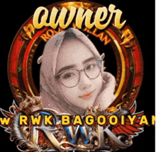 a picture of a woman wearing glasses and a hijab with the name rwk bagoiya on the bottom