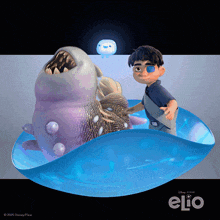 a poster for the movie elio with a boy and a monster