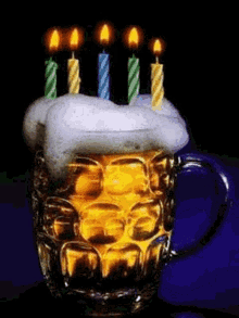beer candles birthday celebrate