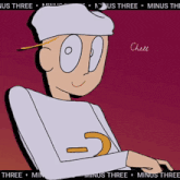 a cartoon character with the name cheee on the bottom right