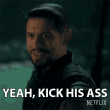 Yeah Kick His Ass Diego Hargreeves GIF