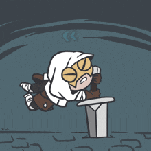 a cartoon drawing of a person with a sword and the letters w and w on the bottom