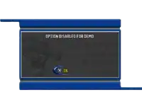 a screen that says option disabled for demo and a button that says ok
