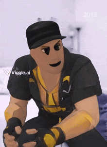 a picture of a cartoon character with the year 2018 behind him
